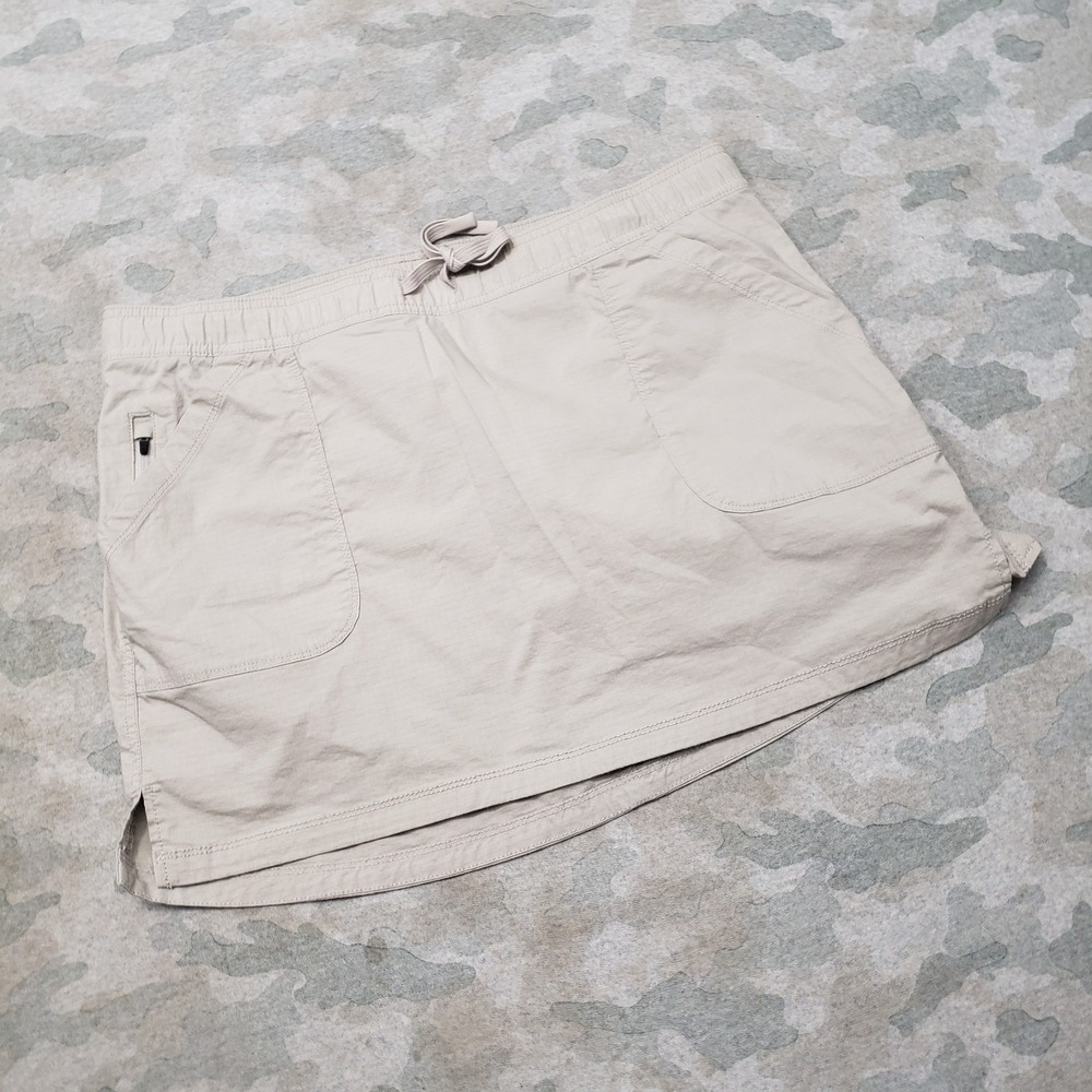 Title Skort Womens Large Beige Pockets Drawstring Tennis Golf 18. - Picture 2 of 11